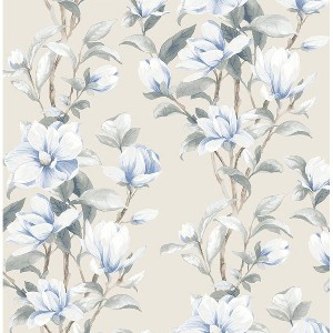 NextWall Linen Magnolia Trail Floral Peel and Stick Wallpaper - 1 of 4
