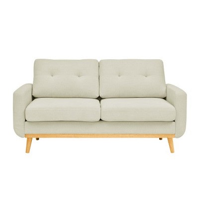 67.7" Wide Mid-Century Modern Upholstered Tufted Loveseat Sofa With Wooden Legs