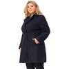 Agnes Orinda Women's Plus Size Notched Lapel Single Breasted Back Split Winter Long Pea Coats - 4 of 4
