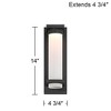 Possini Euro Design Kathleen 14" High Modern Outdoor Wall Light Fixture Mount Porch House Exterior Set of 2 LED Bulb Sand Black Metal Glass Shade - 4 of 4