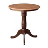 30" Round Top Pedestal Counter Height Table Cinnamon/Brown - International Concepts: Solid Wood, Seats 4 - 2 of 4