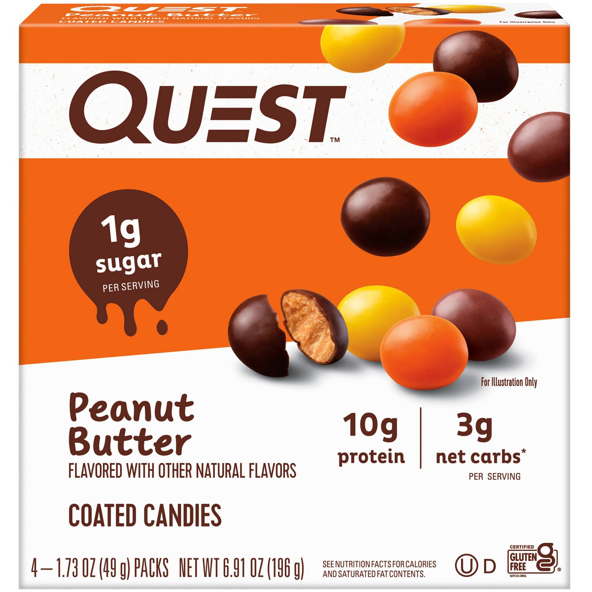Quest Nutrition Filled Coated Candies - Peanut Butter - 4pk
