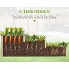 AMERLIFE 3-Tier Raised Garden Bed, 28" Deep Cedar Planter with Legs, Baseboard, Drain Hole - 3 of 4