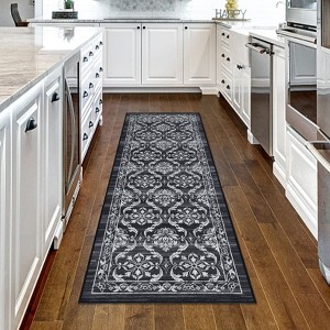 Machine Washable Area Rug Non Slip Non Shedding Rug Modern Floral Low Pile Carpet Foldable Stain Resistant Rugs for Bedroom Living Room Guest Room - 1 of 4