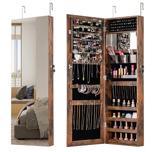 Tangkula 43.5" Jewelry Mirror Cabinet w/ Full-length Mirror & Interior Makeup Mirror - 1 of 4