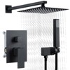 Shower Faucet Set Matte Black Shower System, 10 Inch Large Shower Head Design, Wall Mounted Shower Faucet, Easy Clean - 2 of 4