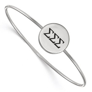 Black Bow Jewelry Sterling Silver Sigma Sigma Sigma Greek Life Bangle Bracelet 7 Inch - 1 of 3