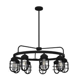 Hunter Fans 34.5" Starklake Ceiling Light Natural Iron Finish - 9 Bulb Industrial Chandelier for Modern & Farmhouse Spaces - 1 of 1