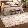 Lahome French Style Full Coverage Floral Area Rug Short Cashmere with Felt and TPE Backing for Living Room Bedroom Study Room Entryway-Pink-8'2"x10' - 2 of 4