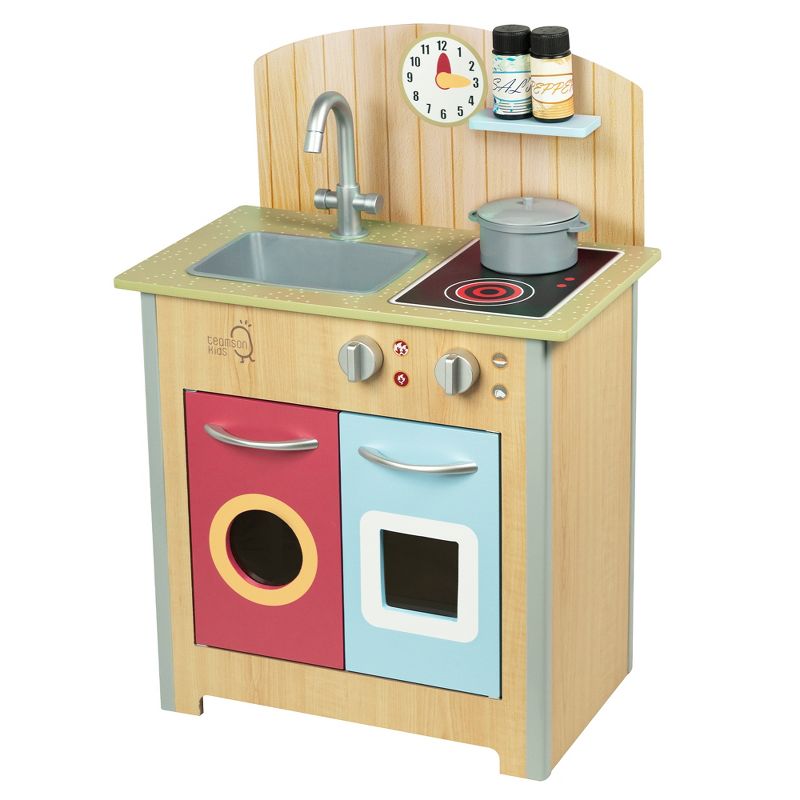 Teamson Kids Little Chef Porto Classic Interactive Wooden Play Kitchen, Wood, 1 of 14
