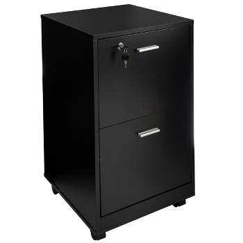 Lavish Home 2-Drawer File Cabinet with Lock and Rolling Wheels