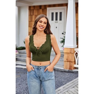 Avidlove Lace Tank Tops for Women Going Out Summer Ribbed Crop