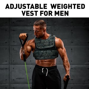 44 Lbs Adjustable Weighted Vest, Weighted Workout Vest with 19 Iron Weights, Strength Training Weight Vest for Man and Woman, Weighted Workout Vest - 1 of 4