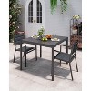 Nasitip 34"x36" Aluminum Patio Dining Table for 4 - Weatherproof Outdoor Table w/Metal Frame for Deck, Garden - 4 of 4