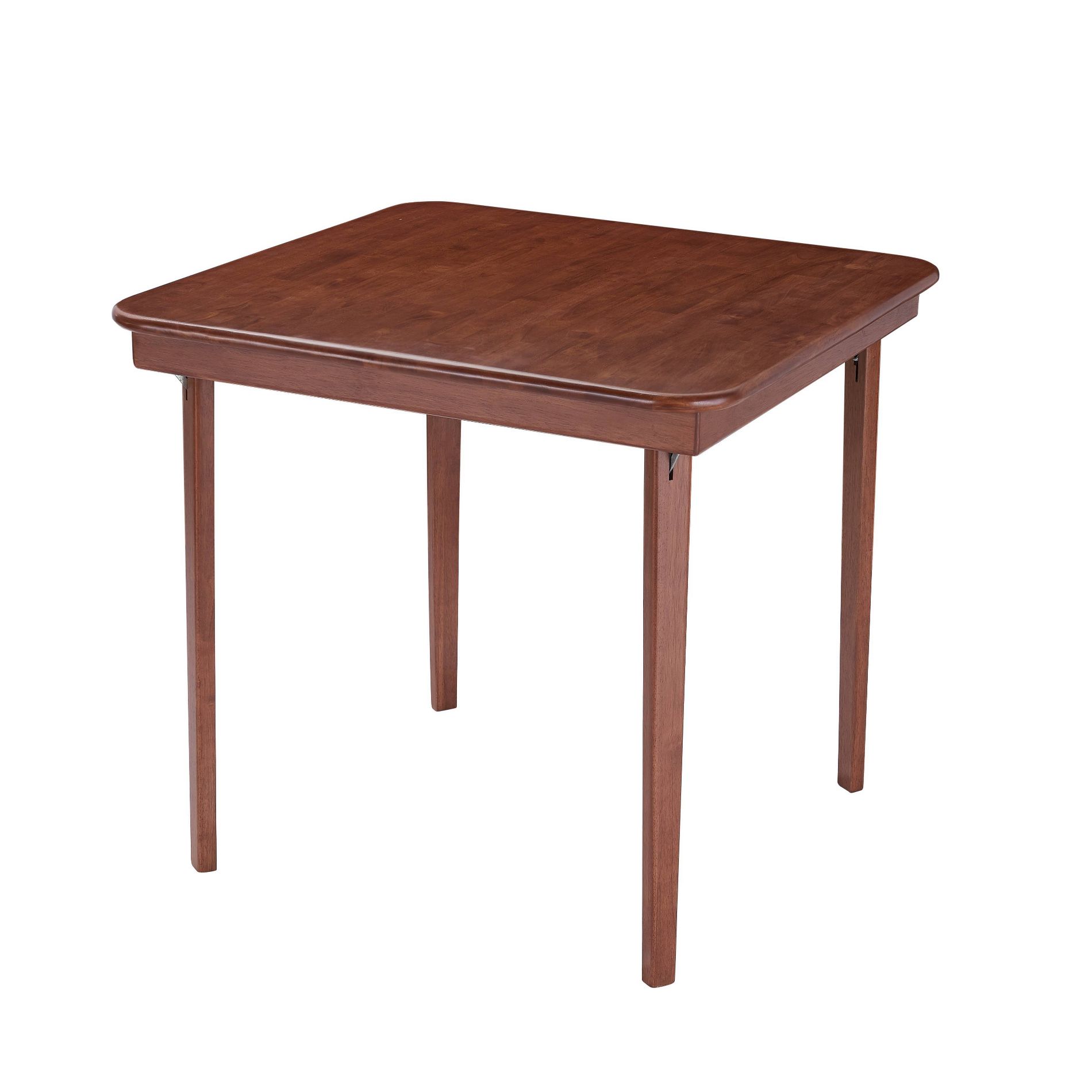 Stakmore 32" Straight Edge Solid Wood Folding Card Table Cherry Solid Wood, Steel Hardware, Fully Assembled