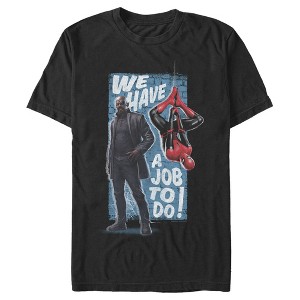 Men's Marvel Spider-Man: Far From Home We Have a Job To Do Poster T-Shirt - 1 of 4