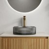 14 Inch Bathroom Round Crystal Glass Sink without Faucet,Transparent Vessel Sink for Bathroom-The Pop Home - 2 of 4