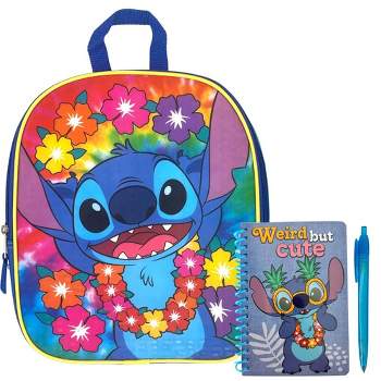 Disney Stitch Mini Backpack for Kids & Toddlers with Journal Notebook and Pen - 12 Inch Multi …