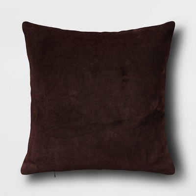 Washed Cotton Velvet Square Throw Pillow Light Brown - Threshold™