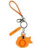 TMNT Michelangelo Rubber Character Design Air Tag Holder Keychain Wristlet with Lobster Clasp and 2"Rubber Michelangelo Pendant Multicolored - 3 of 4
