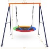 Outdoor Swing Set, 440lbs Saucer Swing Set with Heavy-Duty Metal A-Frame and Adjustable Ropes, Round Swing Sets for Backyard, Playground and Park - 2 of 4