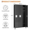 3 Door Metal Storage Locker , 72" Tall Steel Cabinet with 3 Shelves & 9 Hooks, Industrial Office Locker for Gym, School, Dormitory, Black - 2 of 4