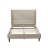 High Headboard Upholstered Bed, Bed Frame, 12-Slat Support, Easy to Assemble, Beige, Chenille Cloth, No Box Spring Needed - 4 of 4