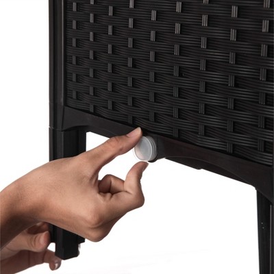 16" Brown Rattan Raised Garden Bed Planter