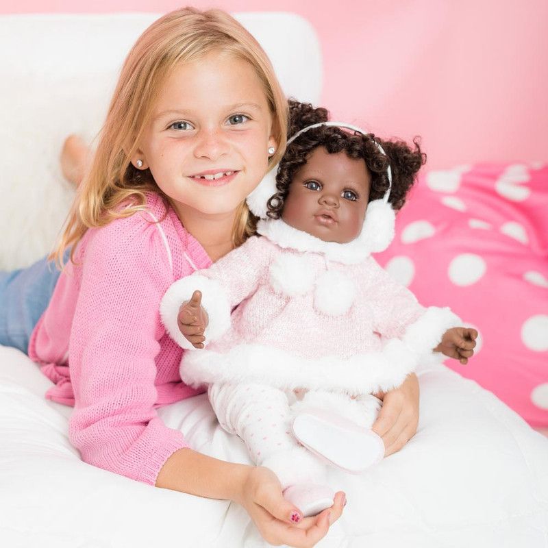 Adora Realistic Black Baby Doll Winter Dream Toddler Doll - 20 inch, Soft CuddleMe Vinyl, Dark Brown Hair, Brown Eyes, 4 of 6