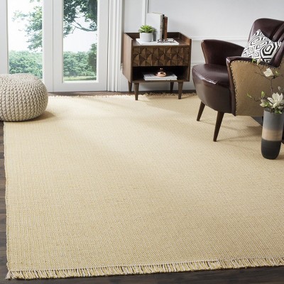 Ivory and Yellow Handwoven Cotton 6' x 9' Area Rug