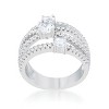 Slickblue Modern 1.8ct Clear Cubic Zirconia Ring, Rhodium-Plated with Unique Cluster Design, Sizes 5-10 for Women - 2 of 4