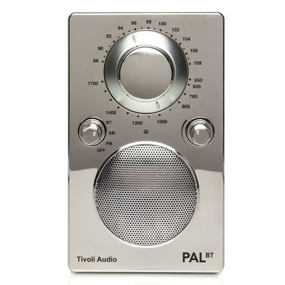 Tivoli Audio PAL BT Bluetooth AM/FM Portable Radio u0026 Speaker (Chrome).