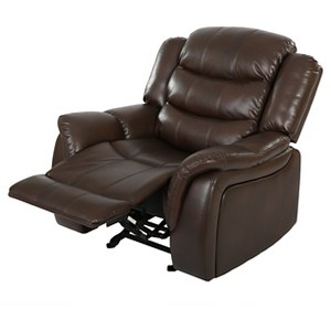 Hawthorne Faux Leather Glider Recliner Club Chair - Christopher Knight Home, Dark Brown