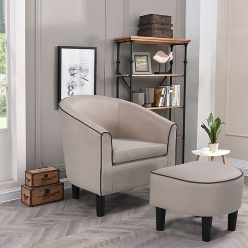 Modern Accent Armchair With Ottoman For
