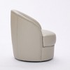 GDFStudio Alejandro Mid-Century Modern Top-Grain Leather Swivel Accent Chair with Rivet Detailing - 4 of 4
