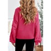 Girls Crewneck Knit Pullover Sweaters Long Lantern Sleeve Oversized Knit Cute Jumper Tops - 2 of 4