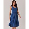 INSPIRE CHIC Women's Summer Sleeveless V Neck Casual Midi Beach Sundresses with Pockets - 3 of 4