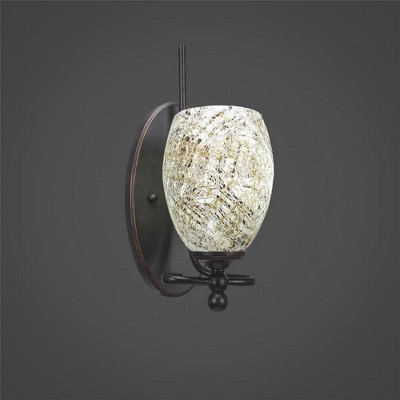 Toltec Lighting Capri 1 - Light Sconce in  Dark Granite with 5" Natural Fusion Shade