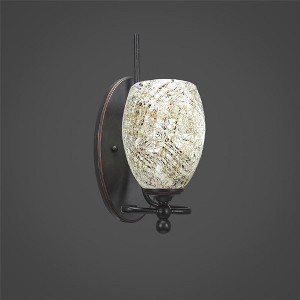 Toltec Lighting Capri 1 - Light Sconce in  Dark Granite with 5" Natural Fusion Shade - 1 of 1