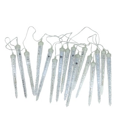 10ct. White Transparent Dripping Icicle Snowfall Christmas Light Tubes with Clear  Wire