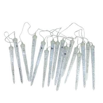 Northlight 28ct Dripping Icicle Snowfall Christmas Light Tubes White - 14.25' Clear Wire