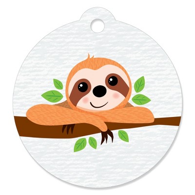 Big Dot of Happiness Let's Hang - Sloth - Baby Shower or Birthday Party Favor Gift Tags (Set of 20)