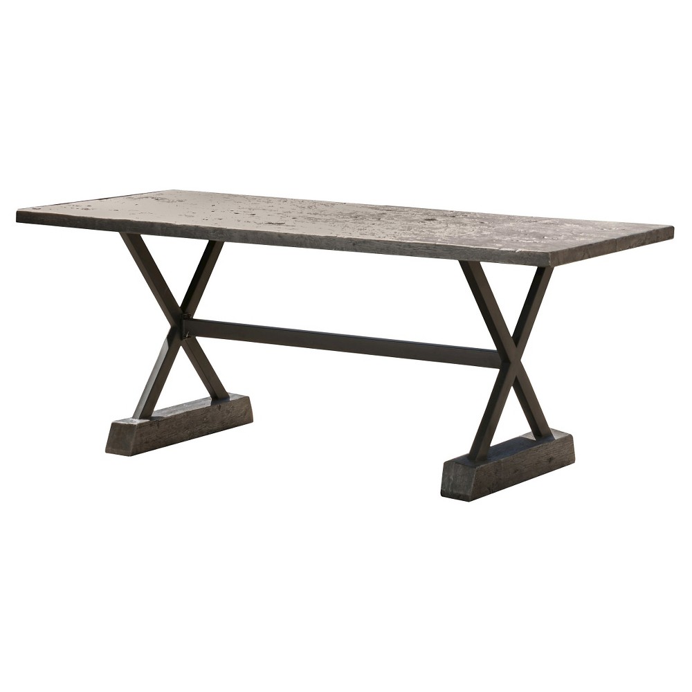 Chalmette Rectangular Light Weight Concrete Patio Dining Table Brown Christopher Knight Home