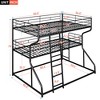 Full XL over Twin XL over Queen Size Metal Triple Bunk Bed with Ladder-ModernLuxe - 4 of 4