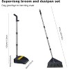 Broom and Dustpan Set with 52 Inch Adjustable Handle, Self-Cleaning Dustpan with Teeth for Hair, for Home and - 2 of 4