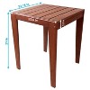 Sunnydaze Outdoor Meranti Wood with Mahogany Teak Oil Finish Square Wooden Patio Table - 23.75" - Brown - 3 of 4