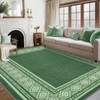 Modern Solid Area Rug Washable Living Room Rugs with Non Slip Backing Bordered Throw Carpet Foldable Neutral Floor Rugs - 4 of 4