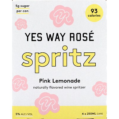 Yes Way Rosé Pink Lemonade Wine Spritz - 4pk/250ml Cans