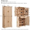 SinCiDo Fluted Kitchen Pantry with 4 Doors and Adjustable Shelves, 72″ Tall Modern Pantry Cabinet with Drawer, Wood Cupboard for Kitchen, Natural Oak - 3 of 4