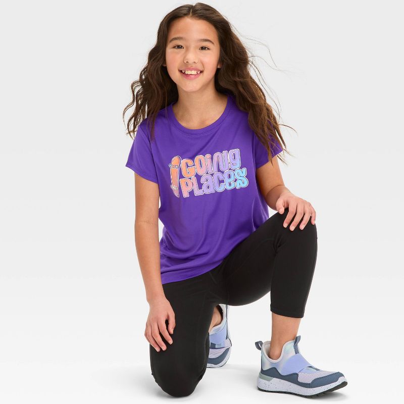 Girls' Short Sleeve Graphic T-Shirt - All In Motion™, 5 of 6